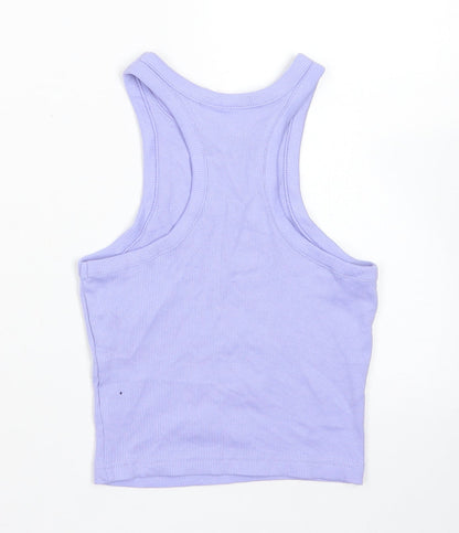 Womens UK Size XS Divided Purple Cropped Tank