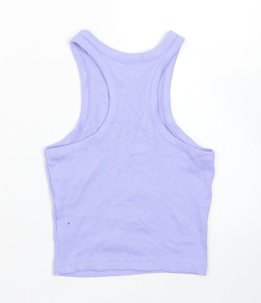 Womens UK Size XS Divided Purple Cropped Tank