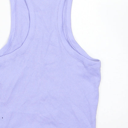 Womens UK Size XS Divided Purple Cropped Tank
