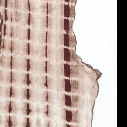 SheIn Womens Brown Striped Polyester Cropped Tank Size XS Mock Neck - Lettuce edging