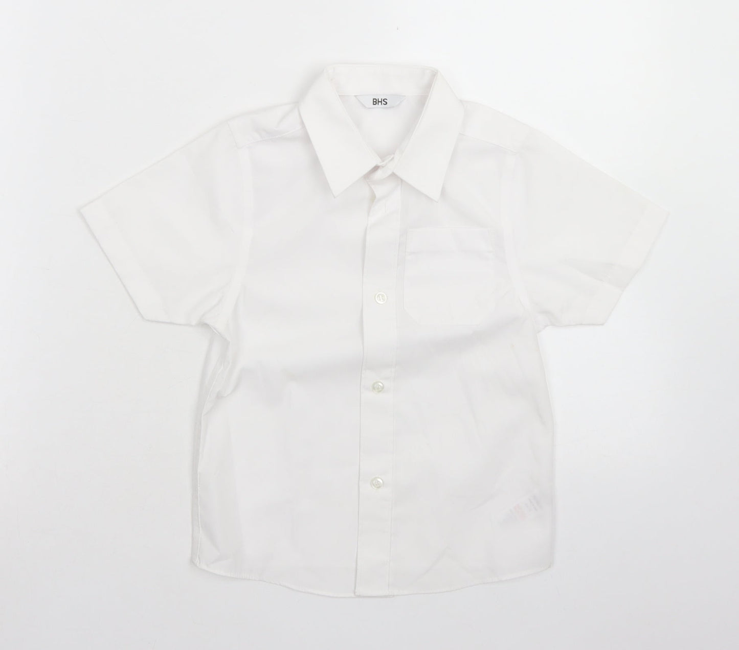 BHS Boys White  Cotton Basic Button-Up Size 4 Years Collared Button - School Wear