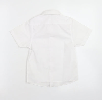 BHS Boys White  Cotton Basic Button-Up Size 4 Years Collared Button - School Wear