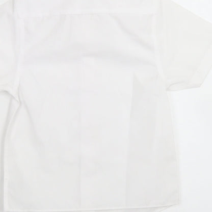BHS Boys White  Cotton Basic Button-Up Size 4 Years Collared Button - School Wear