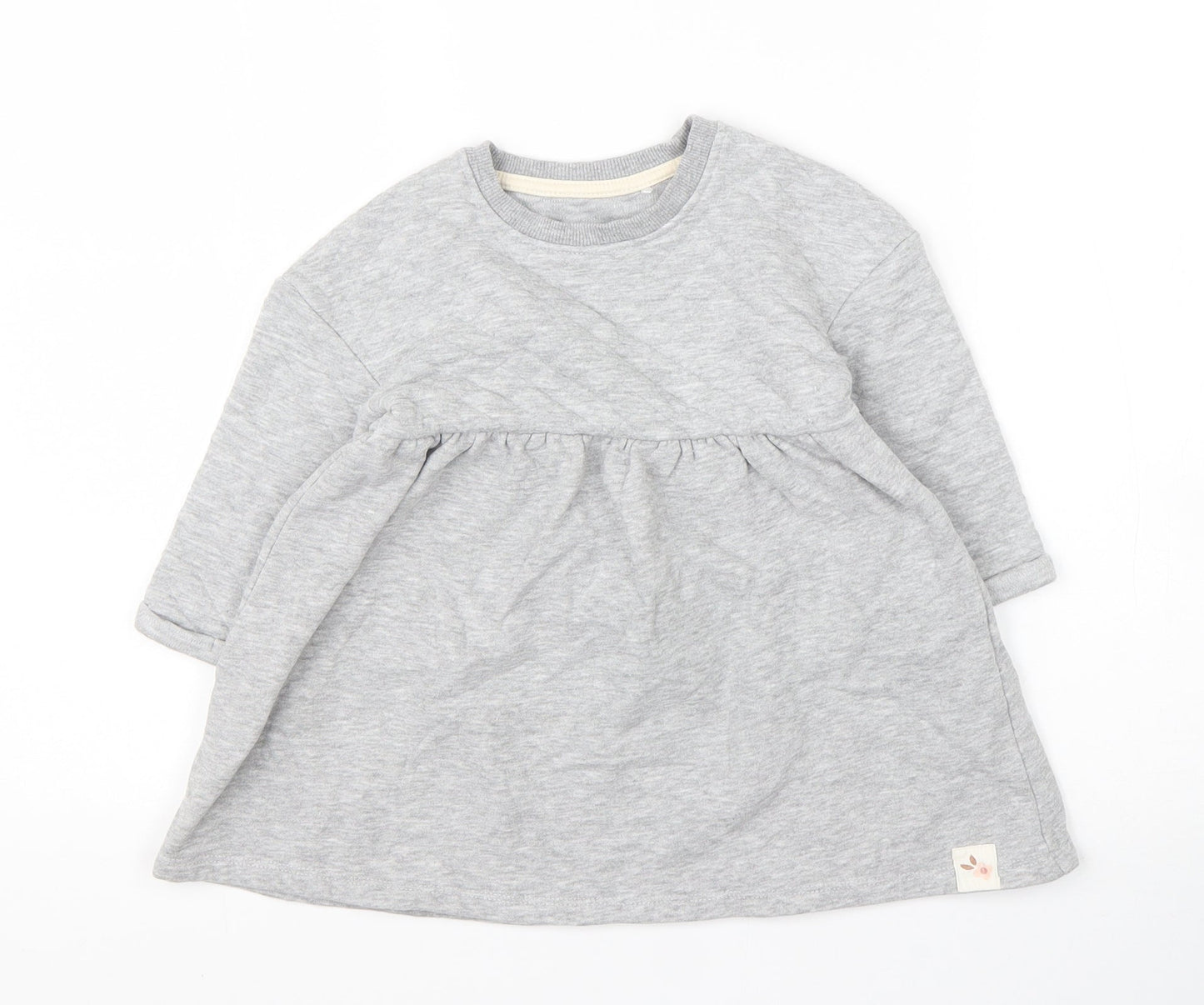 George Girls Grey  Cotton Jumper Dress  Size 18 Months  Round Neck