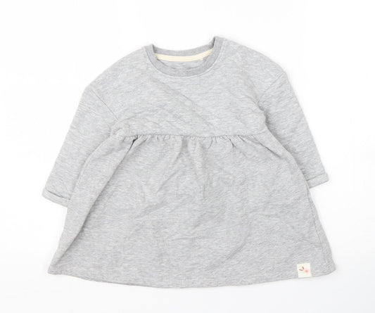 George Girls Grey  Cotton Jumper Dress  Size 18 Months  Round Neck