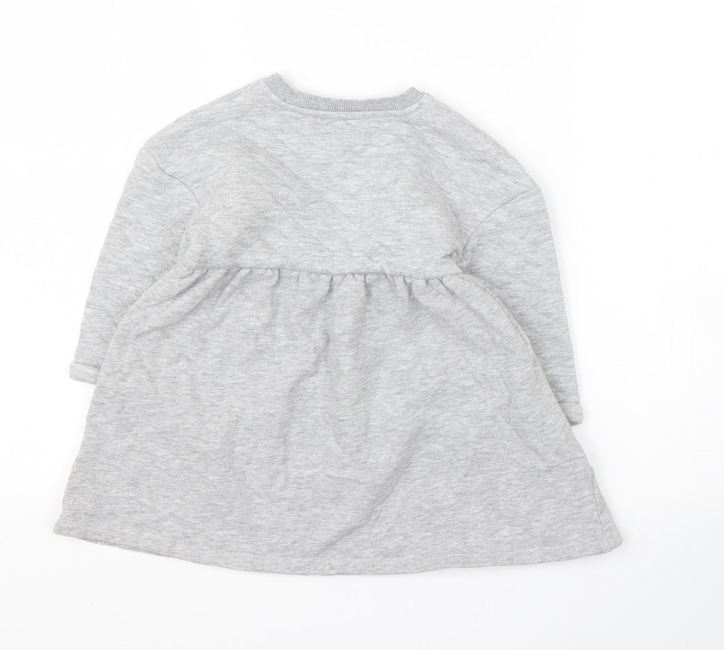 George Girls Grey  Cotton Jumper Dress  Size 18 Months  Round Neck