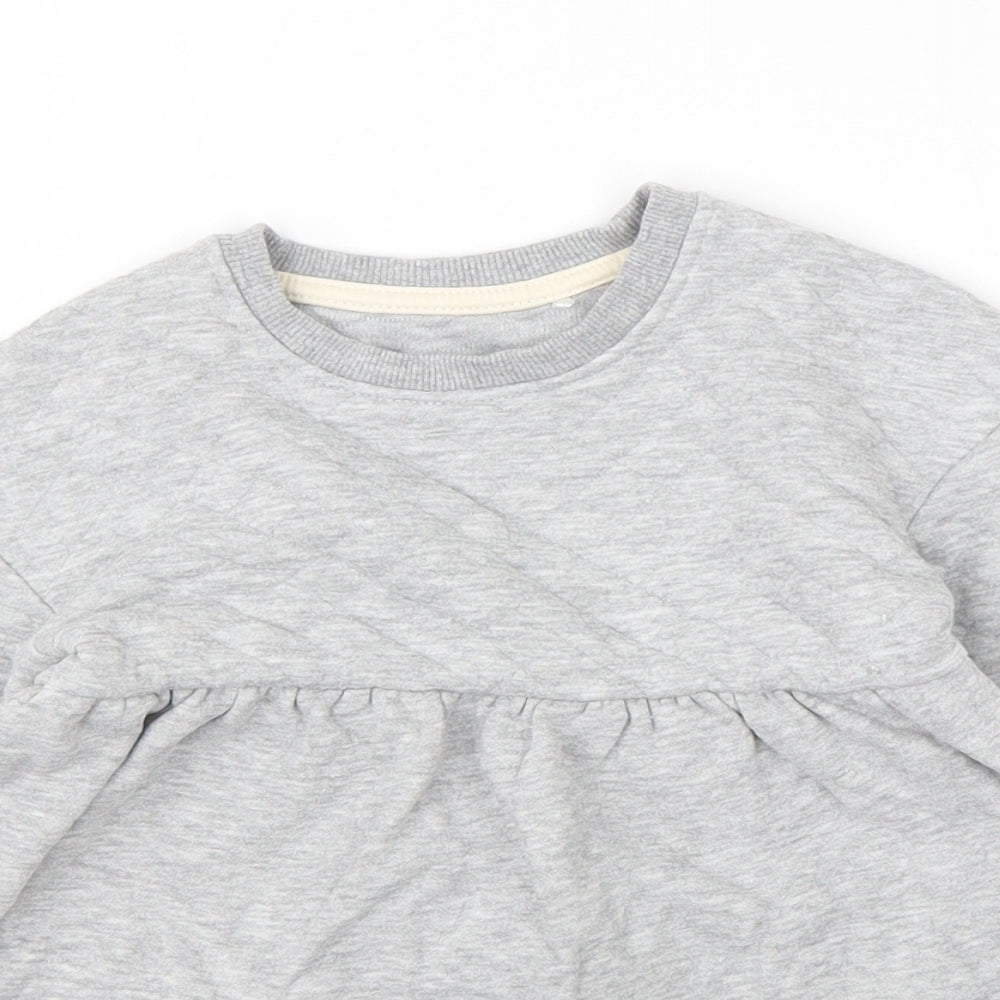 George Girls Grey  Cotton Jumper Dress  Size 18 Months  Round Neck