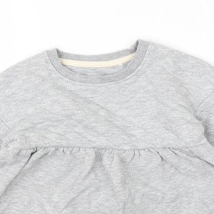 George Girls Grey  Cotton Jumper Dress  Size 18 Months  Round Neck