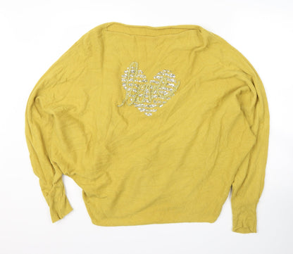 Womens UK Size M Preworn Yellow Pullover Jumper