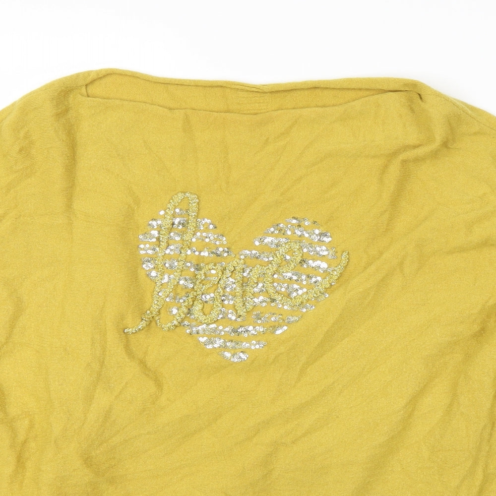 Womens UK Size M Preworn Yellow Pullover Jumper