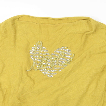 Womens UK Size M Preworn Yellow Pullover Jumper