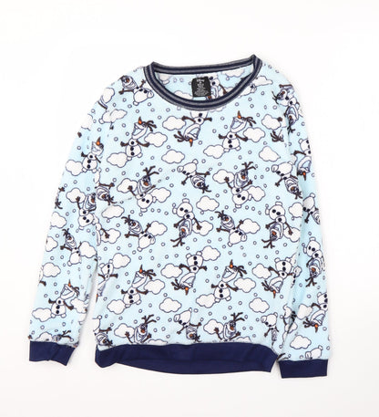 Primark Womens Blue Round Neck  Polyester Pullover Jumper Size 6   - Frozen