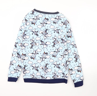 Primark Womens Blue Round Neck  Polyester Pullover Jumper Size 6   - Frozen
