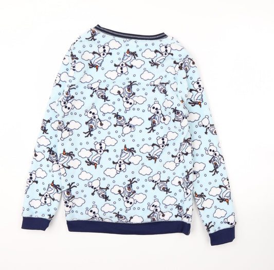 Primark Womens Blue Round Neck  Polyester Pullover Jumper Size 6   - Frozen