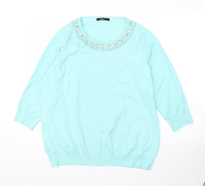 Womens UK Size L BM Green Basic Blouse
