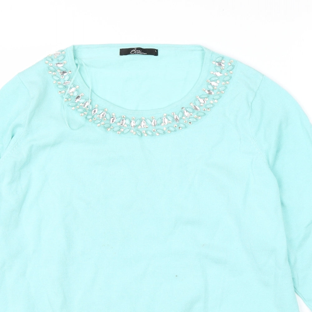 Womens UK Size L BM Green Basic Blouse