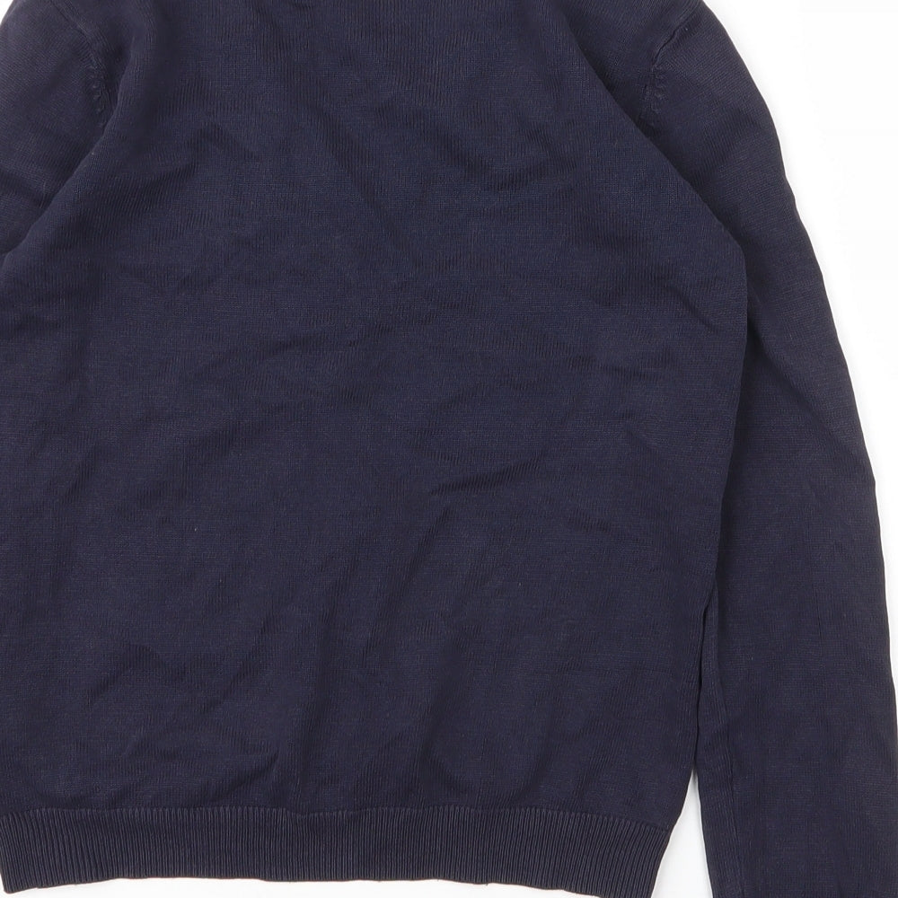 George Girls Blue V-Neck  Cotton Cardigan Jumper Size 9 Years  Button