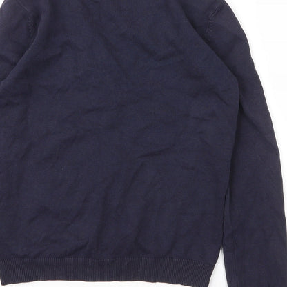George Girls Blue V-Neck  Cotton Cardigan Jumper Size 9 Years  Button