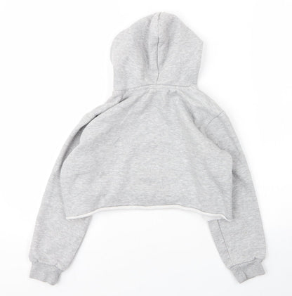 Hype Girls Grey  Cotton Pullover Hoodie Size 11 Years