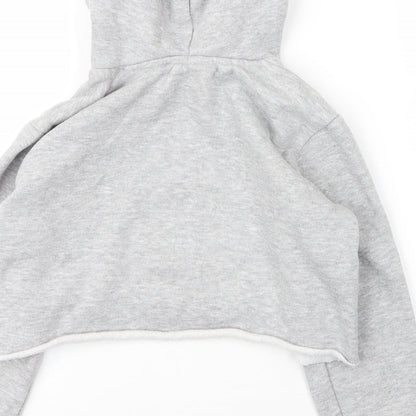Hype Girls Grey  Cotton Pullover Hoodie Size 11 Years