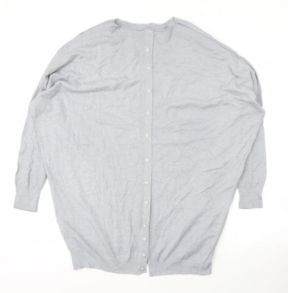Womens UK Size One Size Preworn Grey Cardigan Jumper