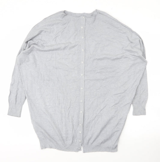 Womens UK Size One Size Preworn Grey Cardigan Jumper