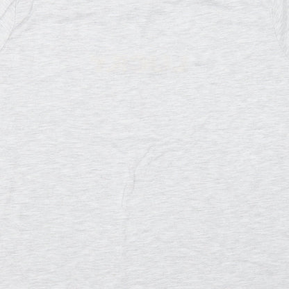 Primark Womens Grey  Polyester Basic T-Shirt Size L Round Neck - lucky