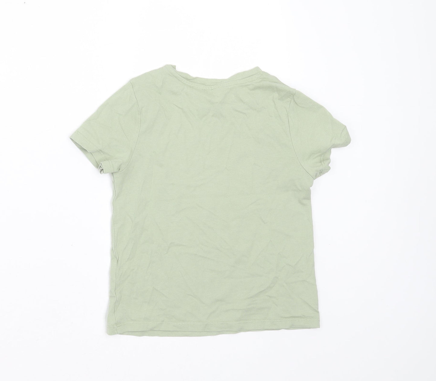 Primark Boys Green  Cotton Basic T-Shirt Size 9-10 Years Round Neck  - Believe in yourself