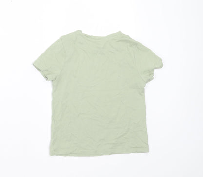 Primark Boys Green  Cotton Basic T-Shirt Size 9-10 Years Round Neck  - Believe in yourself