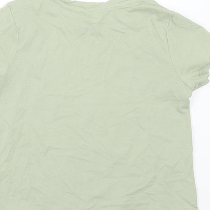 Primark Boys Green  Cotton Basic T-Shirt Size 9-10 Years Round Neck  - Believe in yourself