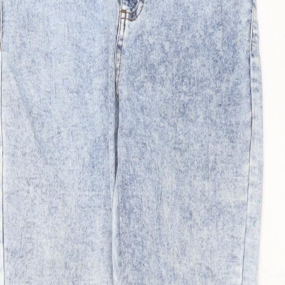 Primark Womens Blue  Cotton Skinny Jeans Size 14 L30 in Extra-Slim Zip