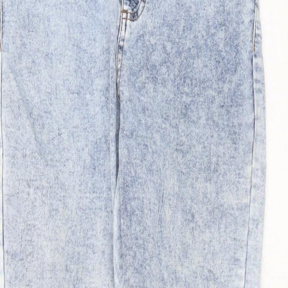 Primark Womens Blue  Cotton Skinny Jeans Size 14 L30 in Extra-Slim Zip