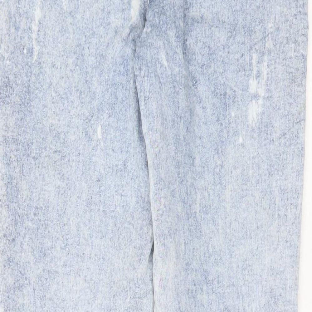 Primark Womens Blue  Cotton Skinny Jeans Size 14 L30 in Extra-Slim Zip