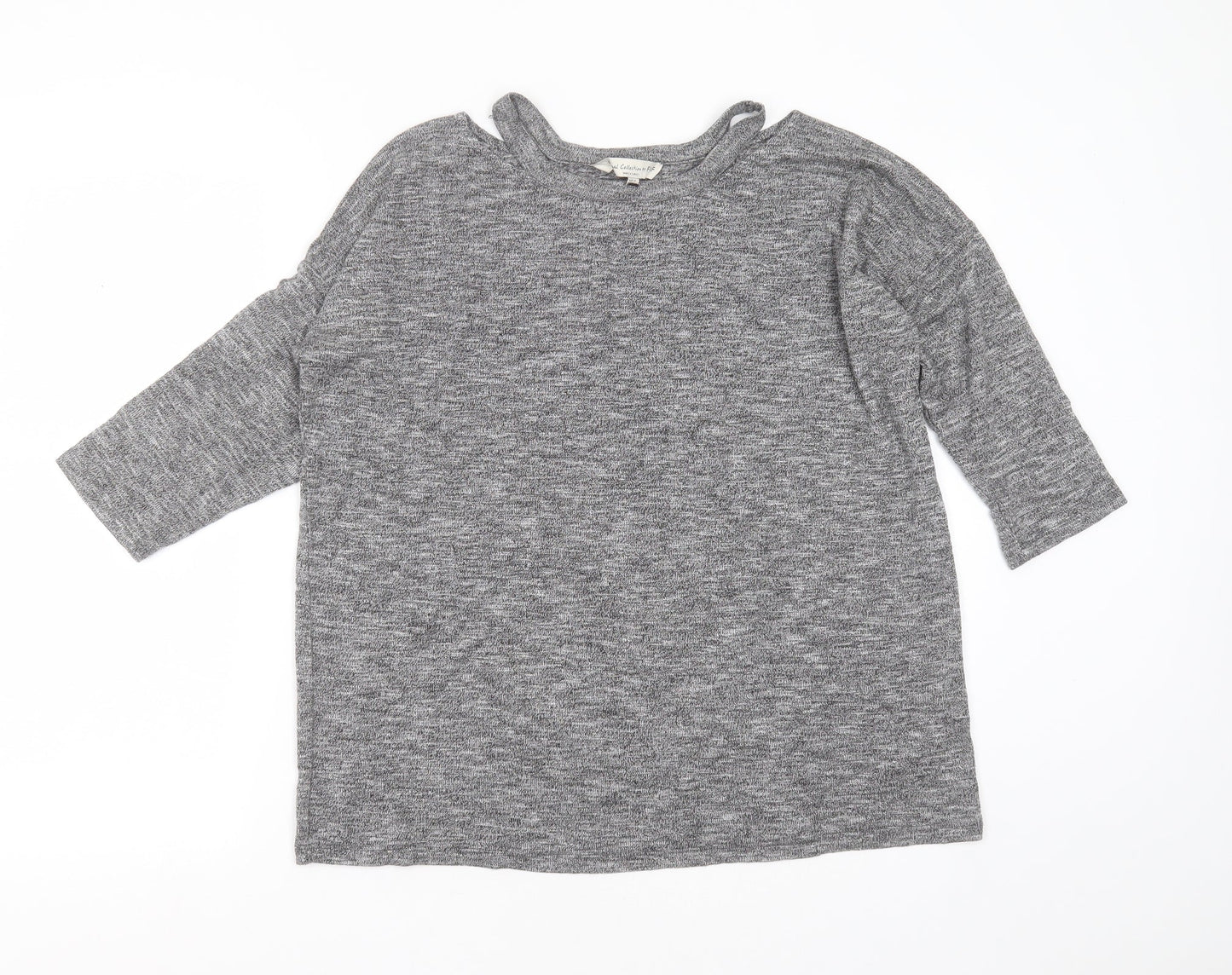 F&F Womens Grey Round Neck  Viscose Pullover Jumper Size 12