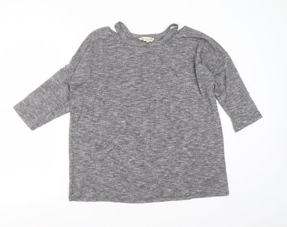 F&F Womens Grey Round Neck  Viscose Pullover Jumper Size 12