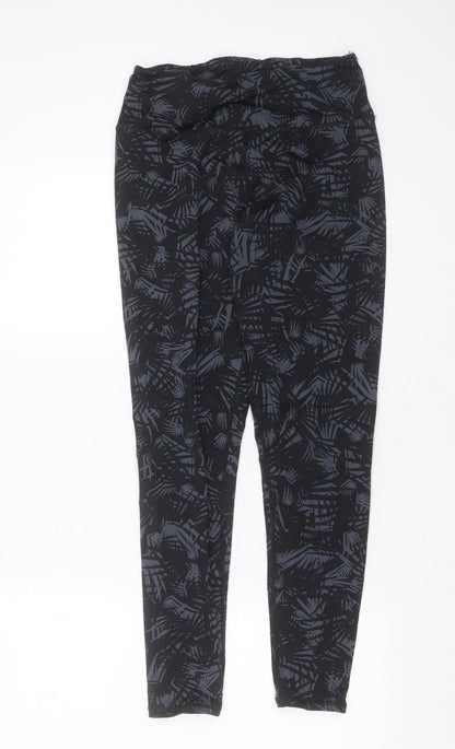 Preworn Womens Black Geometric Polyester Compression Leggings Size 28 in L27 in Extra-Slim
