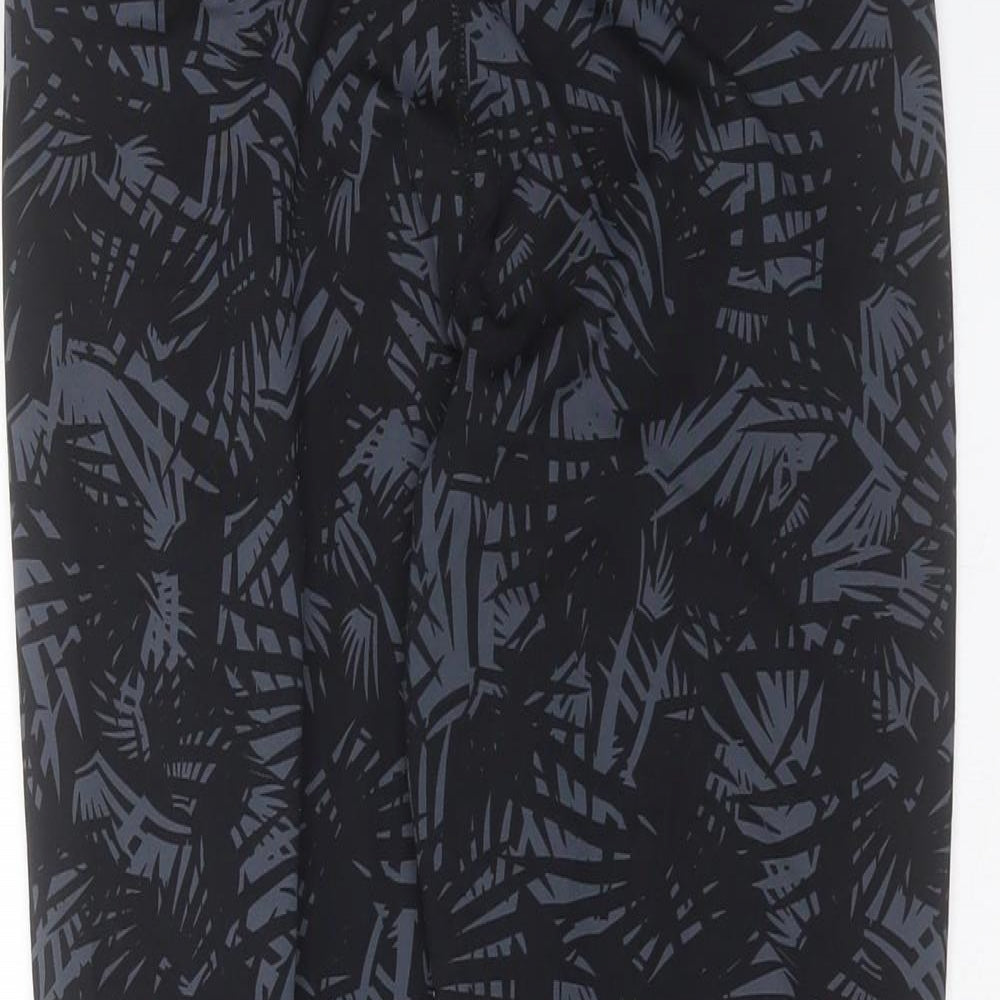 Preworn Womens Black Geometric Polyester Compression Leggings Size 28 in L27 in Extra-Slim