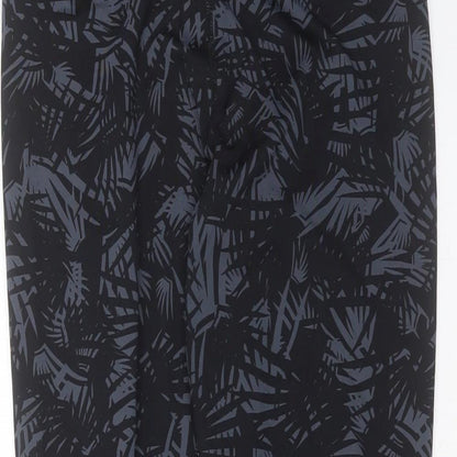 Preworn Womens Black Geometric Polyester Compression Leggings Size 28 in L27 in Extra-Slim