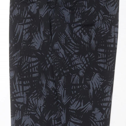 Preworn Womens Black Geometric Polyester Compression Leggings Size 28 in L27 in Extra-Slim