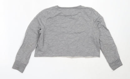 Matalan Girls Grey  Cotton Pullover Sweatshirt Size 9 Years
