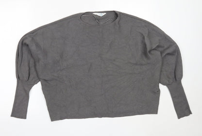 Primark Womens Grey Round Neck  Viscose Pullover Jumper Size XL