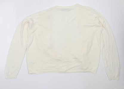 Womens UK Size L EWM Ivory Cardigan Jumper