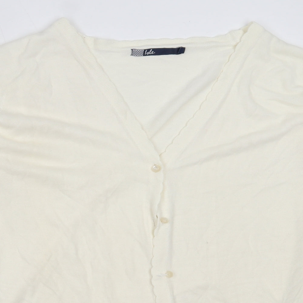 Womens UK Size L EWM Ivory Cardigan Jumper