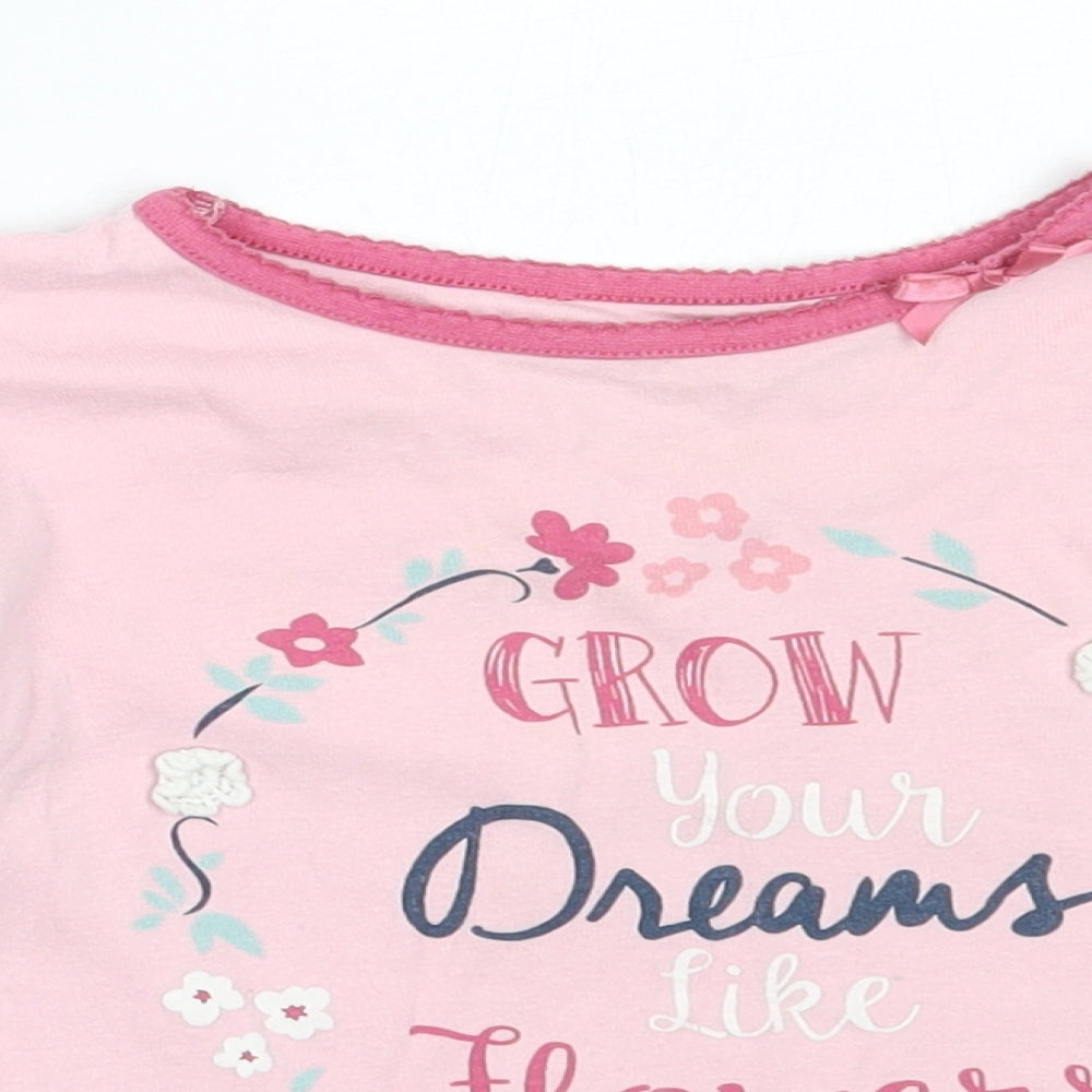 Matalan Girls Pink Solid Cotton Top Pyjama Top Size 4-5 Years