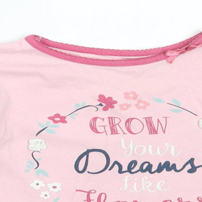 Matalan Girls Pink Solid Cotton Top Pyjama Top Size 4-5 Years