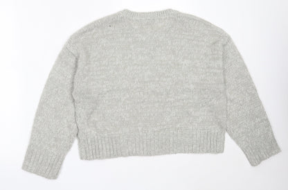 Womens UK Size M New Look Grey Pullover Jumper