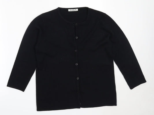 Womens UK Size L Select Black Cardigan Jumper