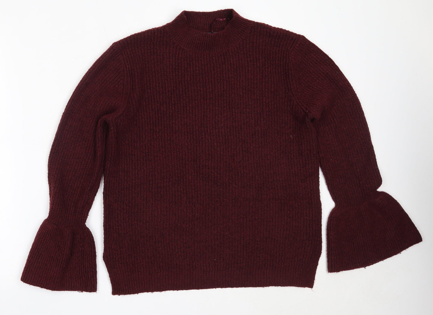 George Womens Red Round Neck  Acrylic Pullover Jumper Size M