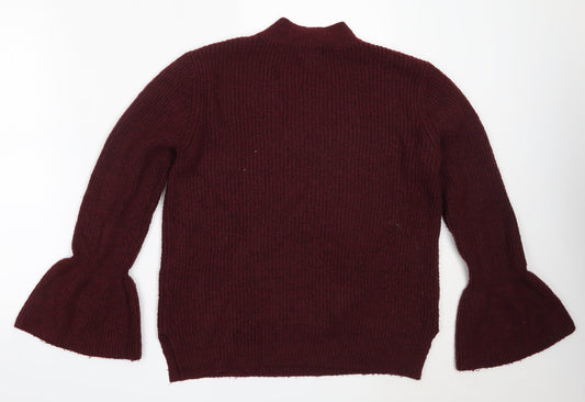 George Womens Red Round Neck  Acrylic Pullover Jumper Size M