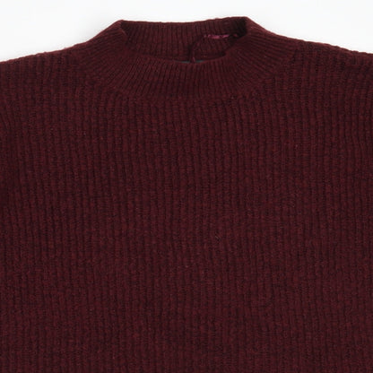 George Womens Red Round Neck  Acrylic Pullover Jumper Size M